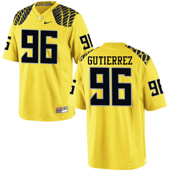 Men #96 Anthony Gutierrez Oregon Ducks College Football Jerseys-Yellow